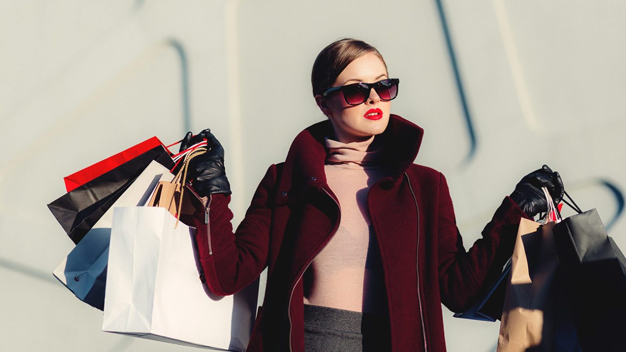 Woman shopping during Black Friday