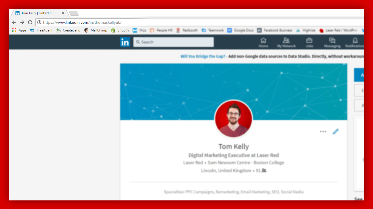 Customise your personal LinkedIn URL