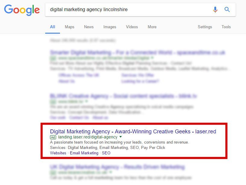 Digital Marketing Agency AdWords - Laser Red
