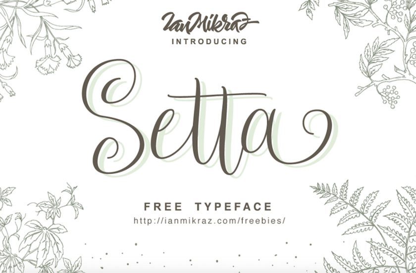 Free designer font - Setta