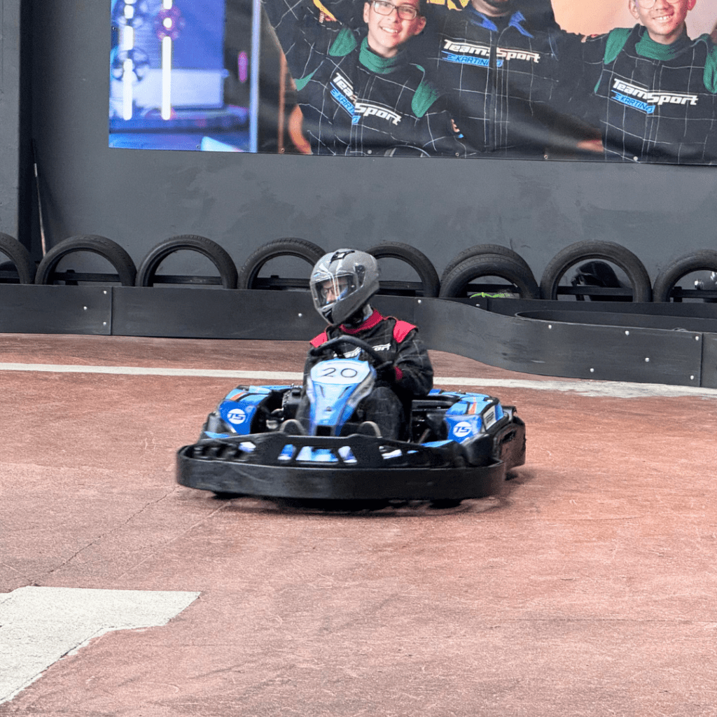 jack driving around in a go kart